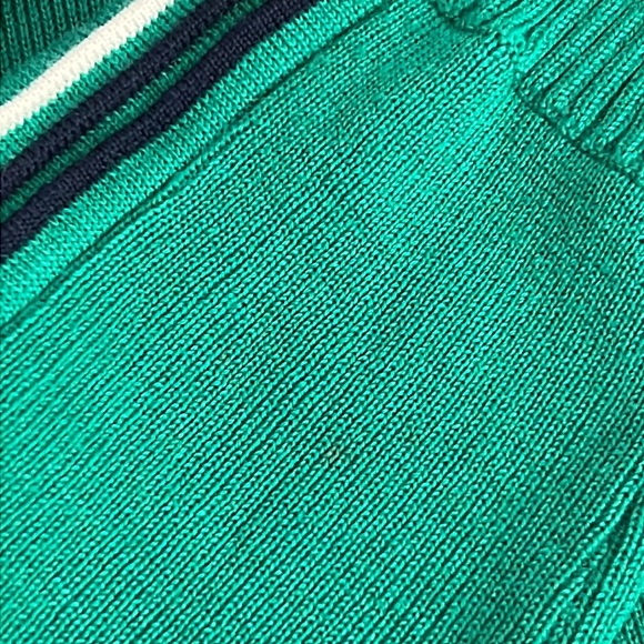 Vintage Unisex Meister Kelly Green Racing Stripe Ski Sweater Crewneck Pullover - Picture 8 of 8